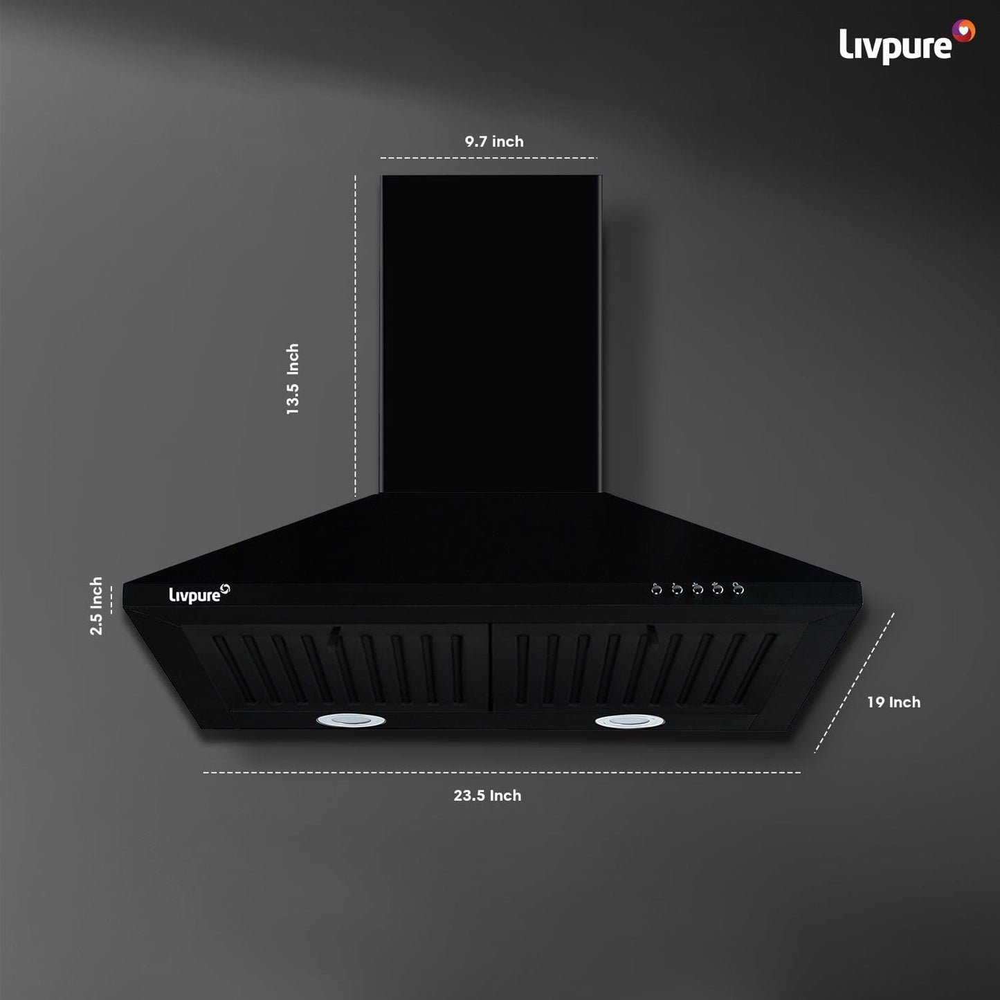 Livpure  Livpure Airis-60 Wall Mounted Chimney  (Black 1000 CMH)