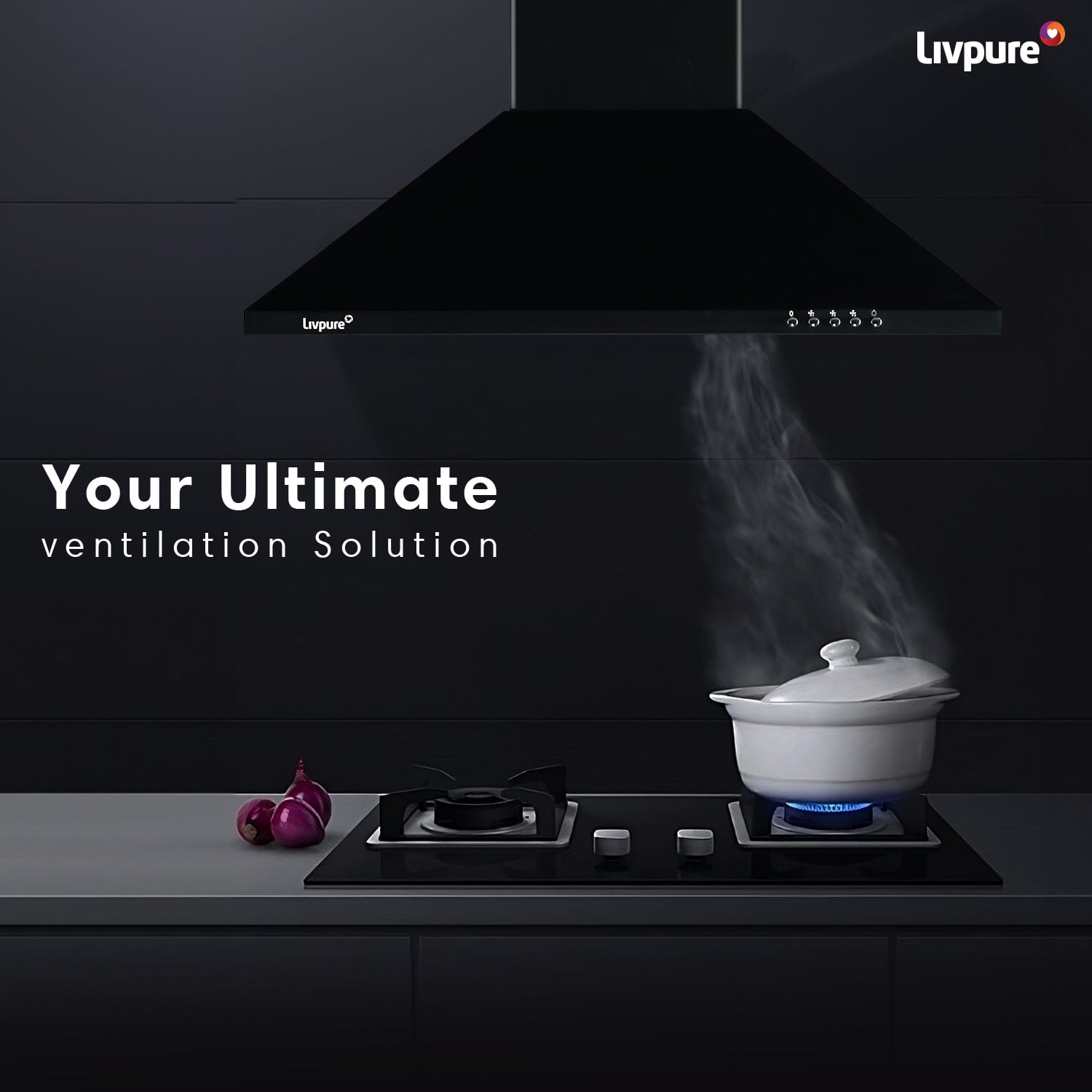 Livpure  Livpure Airis-60 Wall Mounted Chimney  (Black 1000 CMH)