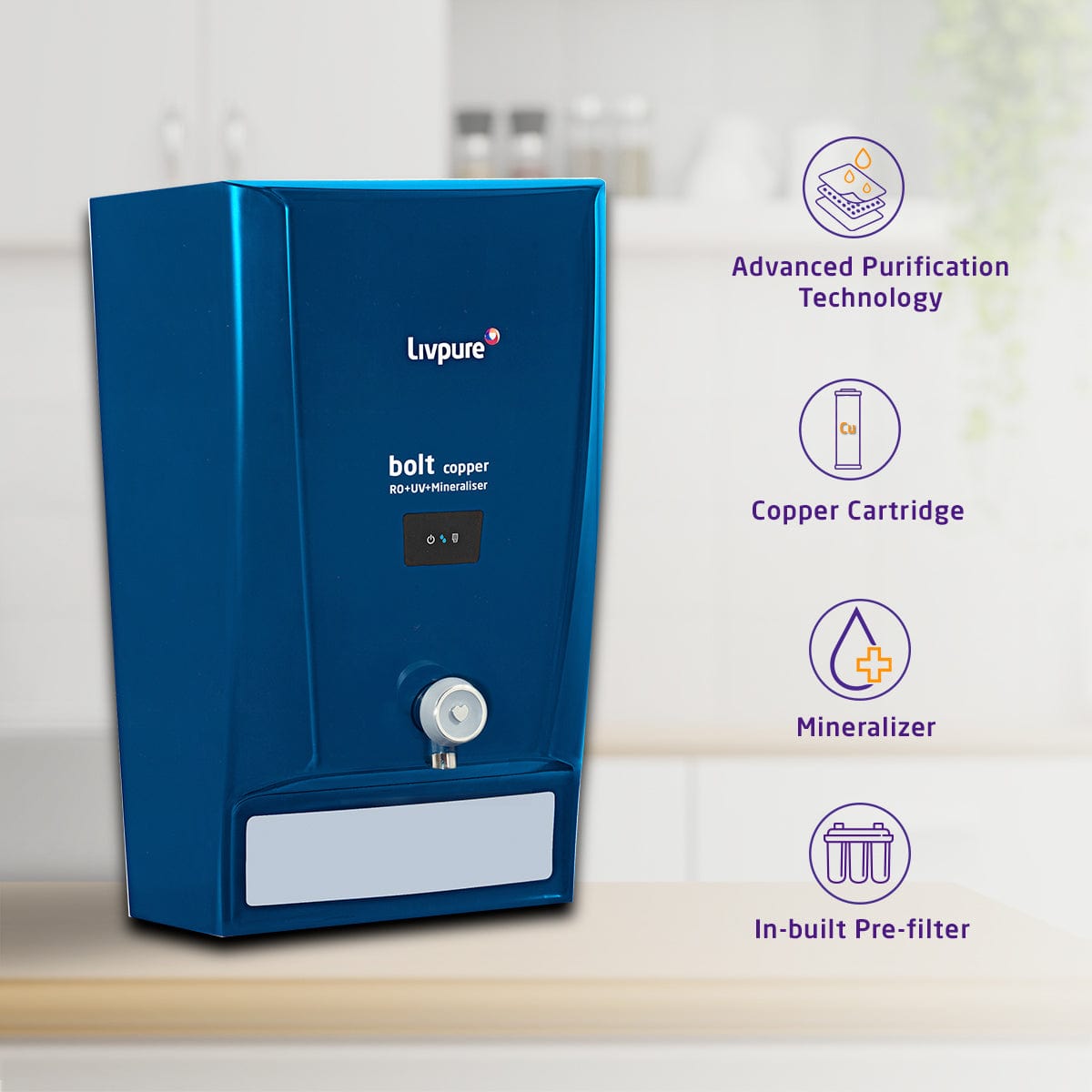 Livpure RO Bolt+ (RO+UF) Water Purifier